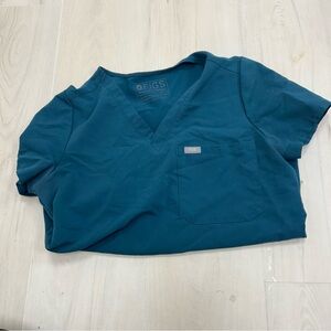 Figs Teal Scrub Top
